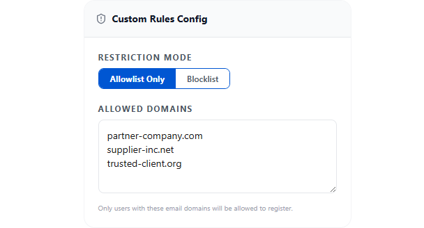 B2B Allowlist & Block Specific Addresses