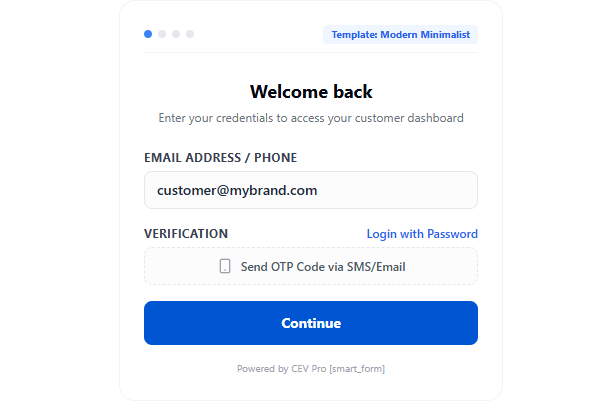 Smart Form — Branded Login & Registration