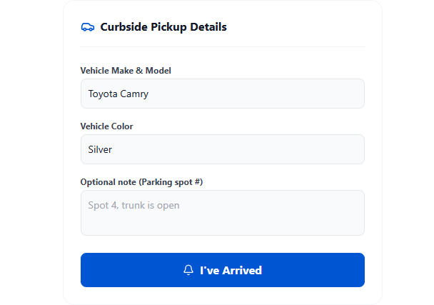 Curbside Pickup Mode