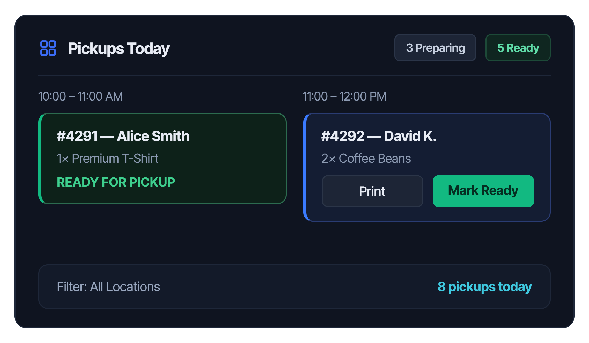 Run the whole day from one live pickup board