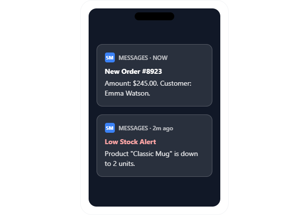 Real-Time Admin SMS Alerts