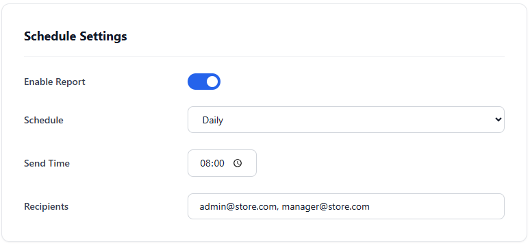 Schedule Settings