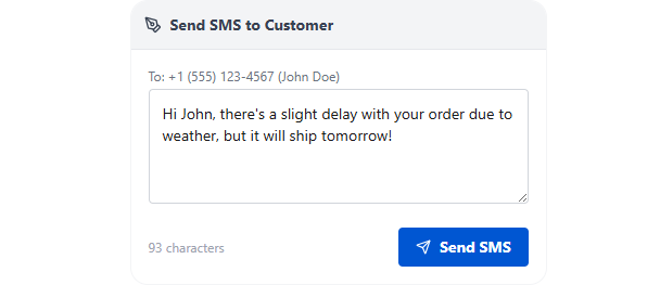 Send Manual SMS from Order Admin