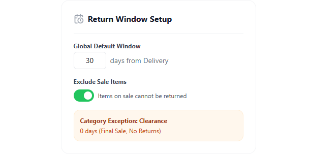 Custom Return Windows & Eligibility Rules