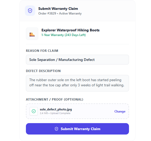 Warranty Request Workflow