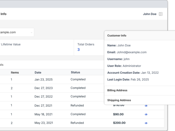 Customer Info for WooCommerce
