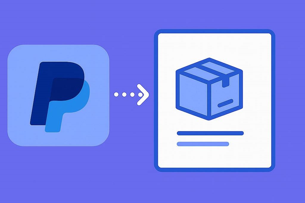 Illustration of PayPal connected to WooCommerce order tracking with AST PRO automatic sync